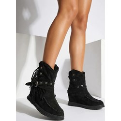 Botki Royalfashion.pl czarne sznurowane  - zdjęcie produktu