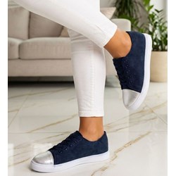 Trampki damskie granatowe młodzieżowe  - zdjęcie produktu