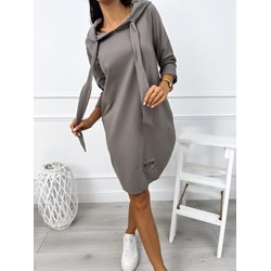 Modnakiecka.pl sukienka luźna z dekoltem v z długim rękawem  - zdjęcie produktu