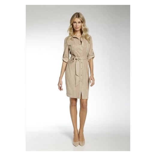 Cocho Sukienka szmizjerka BRAGA – beż bezowy fashionality.pl w Domodi