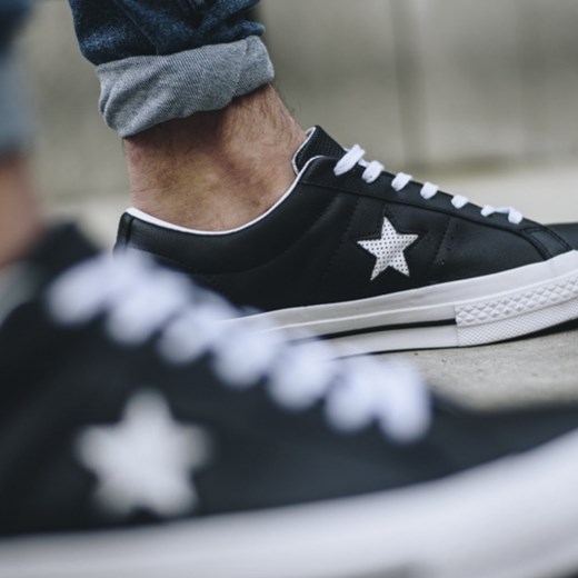 converse one star perforated leather