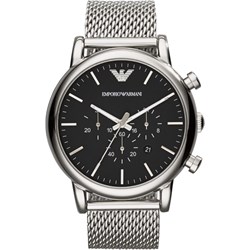 Srebrny zegarek Emporio Armani analogowy  - zdjęcie produktu