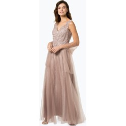 Sukienka Luxuar Fashion maxi różowa na bal z dekoltem w literę v bez rękawów na studniówkę  - zdjęcie produktu