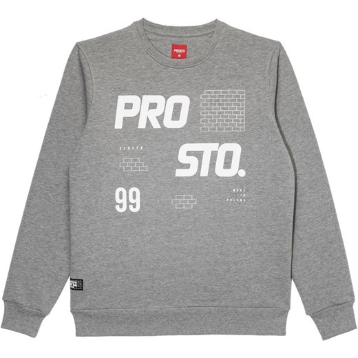 dobry Bluza męska Adidas z napisami szara młodzieżowa Odzież