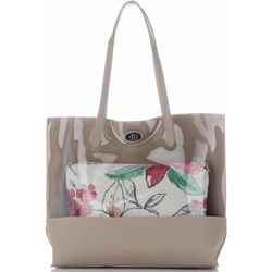 Shopper bag beżowa David Jones bez dodatków elegancka  - zdjęcie produktu
