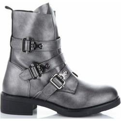 Botki szare Lady Glory casual jesienne na zamek ze skóry ekologicznej  - zdjęcie produktu