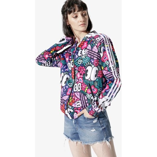 Bluza damska Adidas w kwiaty wielokolorowa krótka