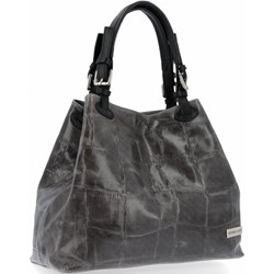 Shopper bag Vittoria Gotti skórzana do ręki średniej wielkości z tłoczeniem  - zdjęcie produktu