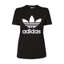 Bluzka sportowa Adidas Originals czarna na wiosnę z aplikacjami   - zdjęcie produktu
