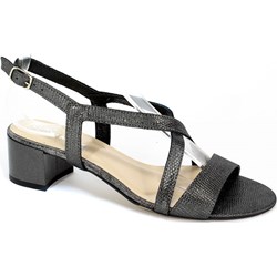 Czarne sandały damskie Lucyna z klamrą na lato  - zdjęcie produktu