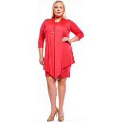 Sukienka Fokus czerwona luźna ołówkowa  - zdjęcie produktu