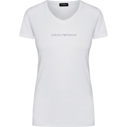 Emporio Armani bluzka damska biała z krótkim rękawem  - zdjęcie produktu