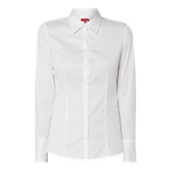 Koszula damska Hugo Boss biała bawełniana z kołnierzykiem z długim rękawem  - zdjęcie produktu