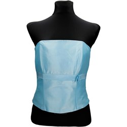 Bluzka damska Fokus niebieska bez rękawów bez wzorów  - zdjęcie produktu