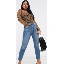 Granatowe jeansy damskie Asos w miejskim stylu  - zdjęcie produktu