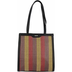 Shopper bag wielokolorowa David Jones bez dodatków duża na ramię elegancka  - zdjęcie produktu