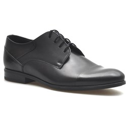 Buty eleganckie męskie Ryłko czarne sznurowane jesienne  - zdjęcie produktu