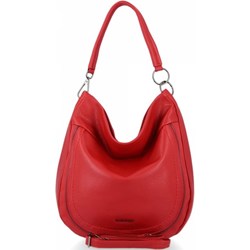 Shopper bag David Jones na ramię czerwona matowa  - zdjęcie produktu