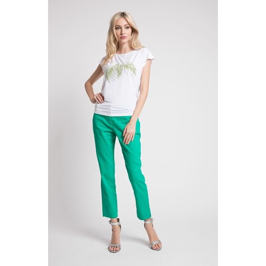 Zielone lniane spodnie Cotton Club 42/164 promocyjna cena Cotton Club