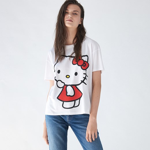 Sinsay - Koszulka Hello Kitty - Biały Sinsay XS wyprzedaż Sinsay