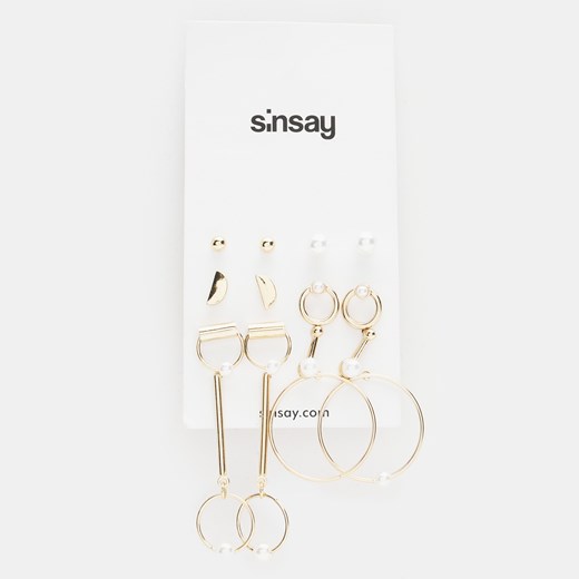 Sinsay - Zestaw kolczyków z perełkami - Złoty Sinsay Jeden rozmiar Sinsay
