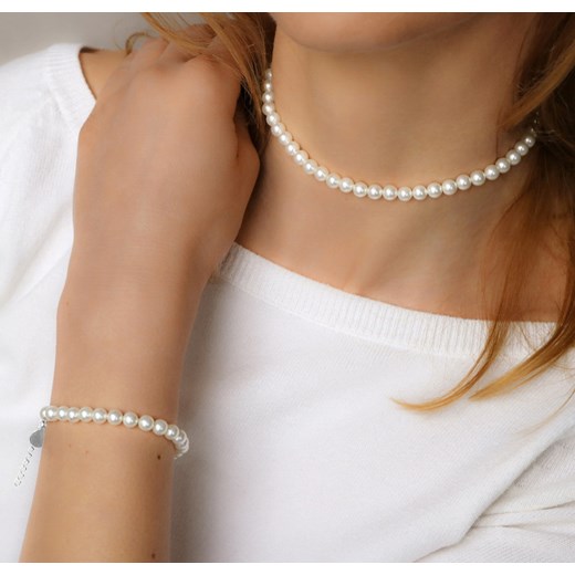 Komplet biżuterii z białych pereł Seashell oraz srebra 925 S Coccola M coccola.pl