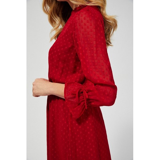 Sukienka z kokardą czerwona dzienna mini 