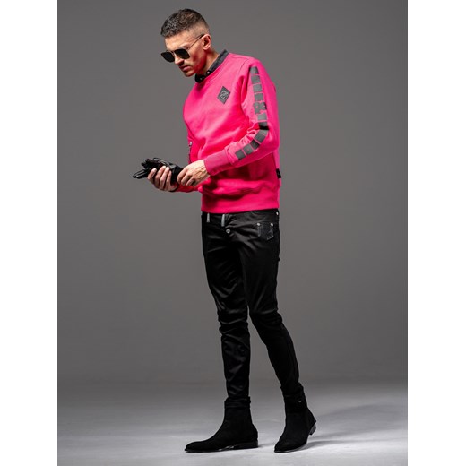 Bluza męska różowa Guns&Tuxedos z jerseyu w stylu młodzieżowym 