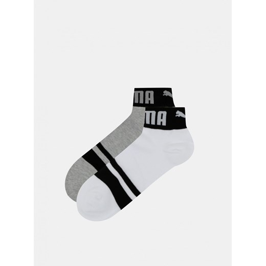 Set of two pairs of ankle socks in white and grey Puma Puma 43 Factcool