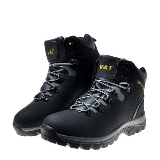 Solidne męskie buty z ociepleniem V&T Black/Grey- Outlet /D3-2 7036 S592/ Pantofelek24 41 okazja pantofelek24.pl