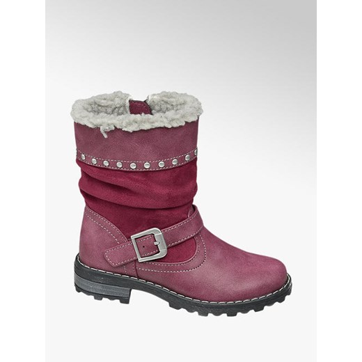 Bordowe kozaczki dziecięce cupcake couture z szarym futerkiem Cupcake Couture 26 Deichmann