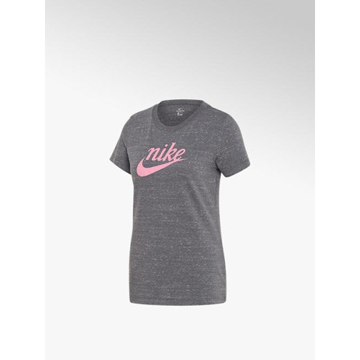 Ciemnoszara koszulka  nike z różowym logo Nike L okazja Deichmann
