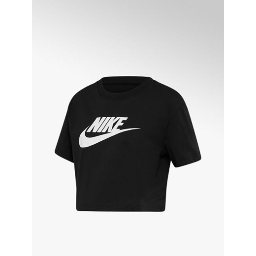 Czarna koszulka  nike z białym logo Nike S wyprzedaż Deichmann
