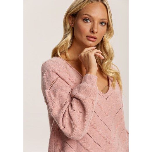 Różowy Sweter Poreirose Renee S/M Renee odzież