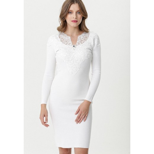 Biała Sukienka Longueville L/XL Born2be Odzież
