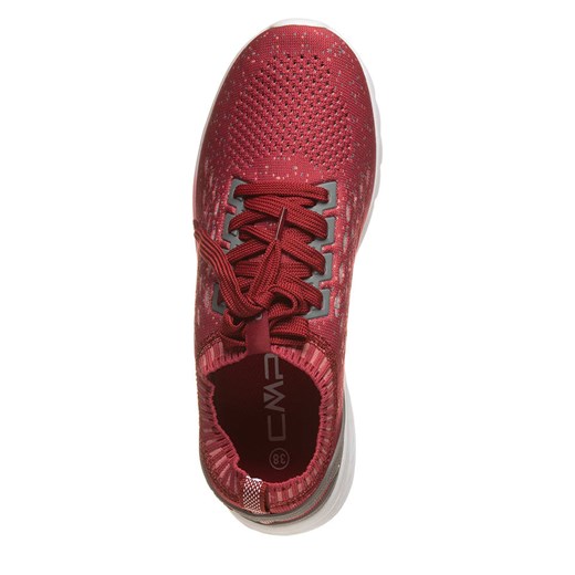 Cmp buty sportowe damskie sznurowane płaskie czerwone bez wzorów 
