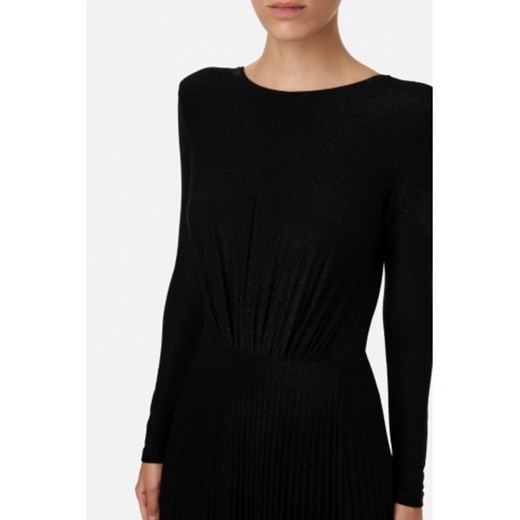 Sukienka Elisabetta Franchi z jerseyu czarna gładka maxi z długim rękawem 