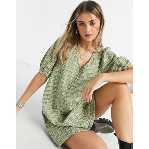 Vero Moda – Luźna zielona sukienka mini-Zielony Vero Moda L okazja Asos Poland