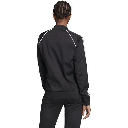 Czarna bluza damska Adidas z nadrukami w sportowym stylu krótka 