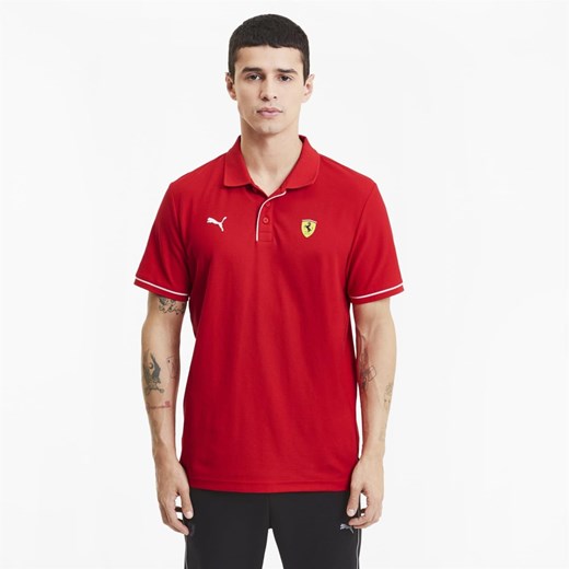 T-shirt męski Puma czerwony z krótkimi rękawami casual 