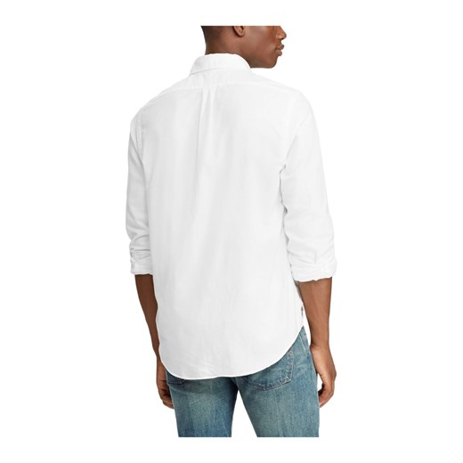 Koszula męska Polo Ralph Lauren z długimi rękawami biała z kołnierzykiem button down casual 