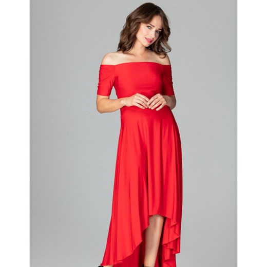 Sukienka Lenitif czerwona asymetryczna 
