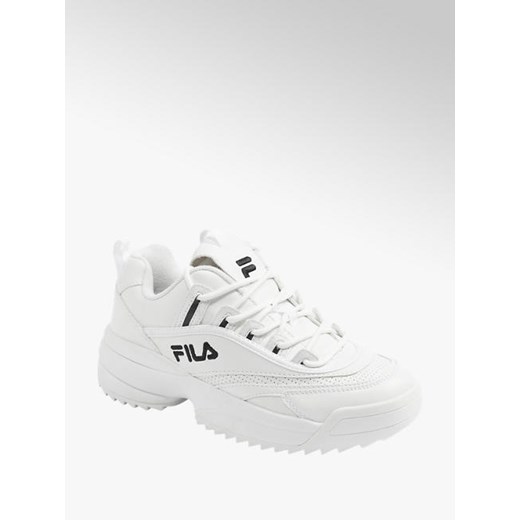 Białe sneakersy  fila na masywnej podeszwie z czarnymi elementami Fila 37 Deichmann okazyjna cena