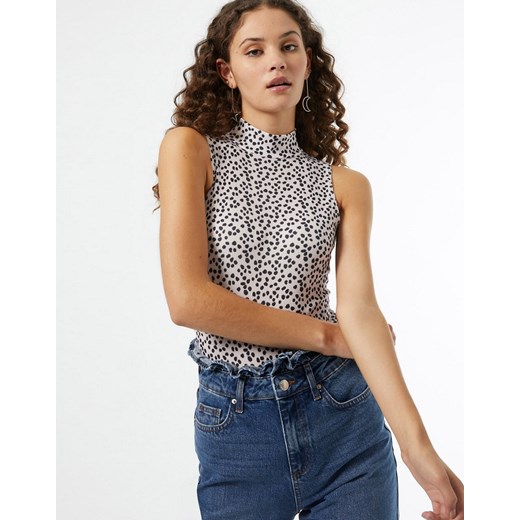 Miss Selfridge – Body ze stójką i wzorem zwierzęcym-Wielokolorowy Miss Selfridge 46 Asos Poland
