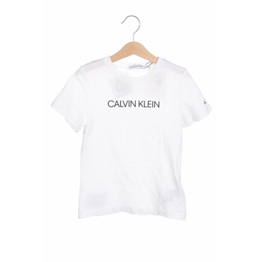 Bluzka dziewczęca biała Calvin Klein z krótkim rękawem 