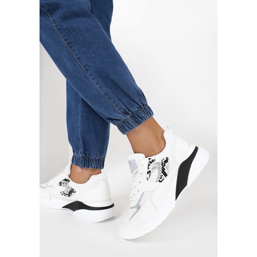Buty sportowe damskie białe Multu sneakersy młodzieżowe sznurowane 