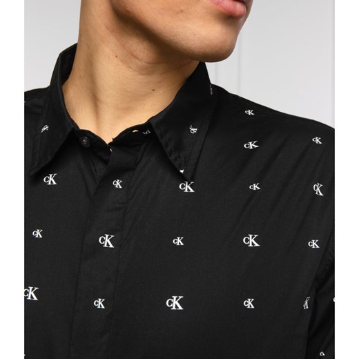 Koszula męska Calvin Klein w abstrakcyjnym wzorze z długim rękawem 