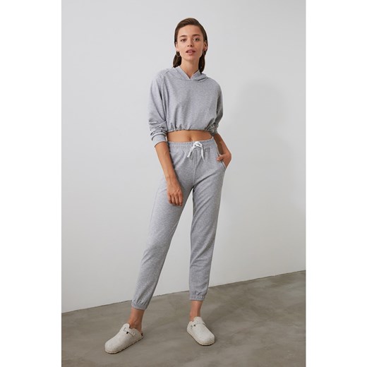 Trendyol Grey Hooded Knitted Pyjamas Set Trendyol M Factcool