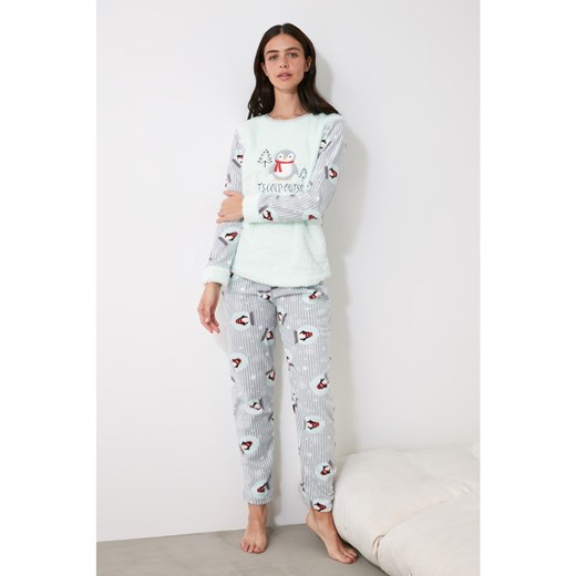 Trendyol Penguin Printed Wellsoft Pajama Set Trendyol M Factcool