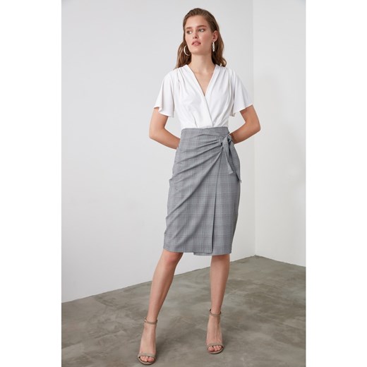 Trendyol Grey Tie Detailed Skirt Trendyol 38 Factcool